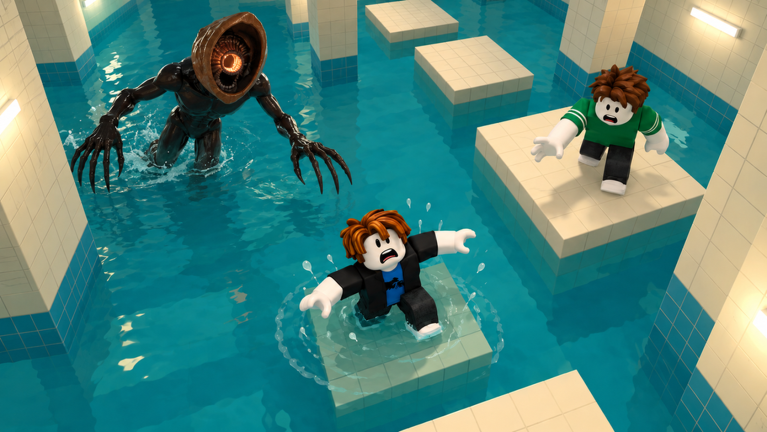 DONT SPLASH monster IT in the water beside the sinking platforms stage as a player falls in