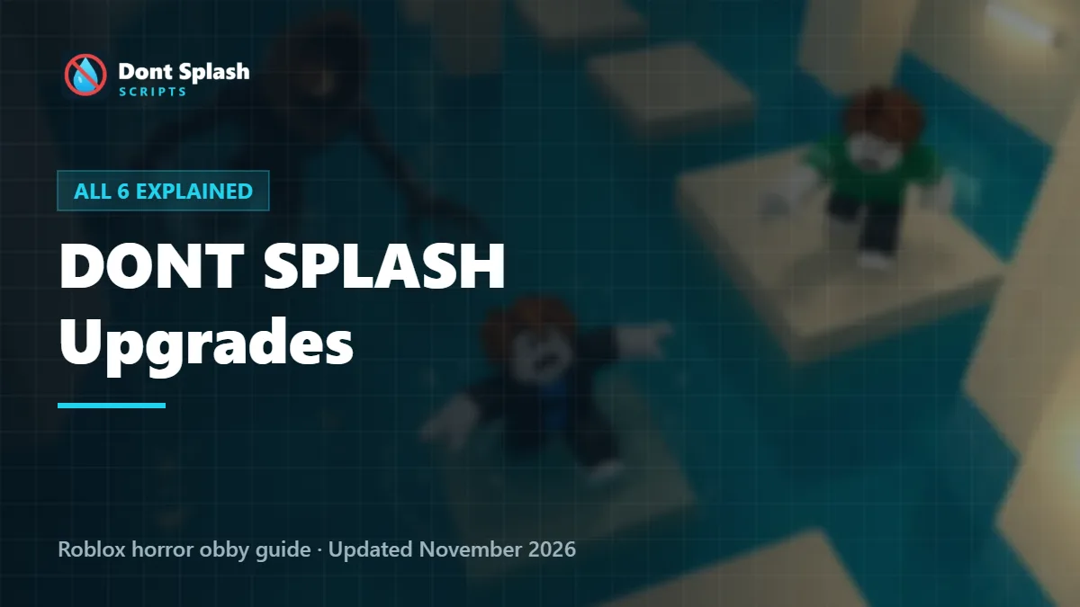 DONT SPLASH upgrades guide